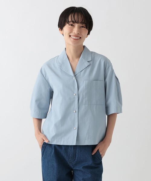 ブラウス シャツ オープンカラーシャツ レディース