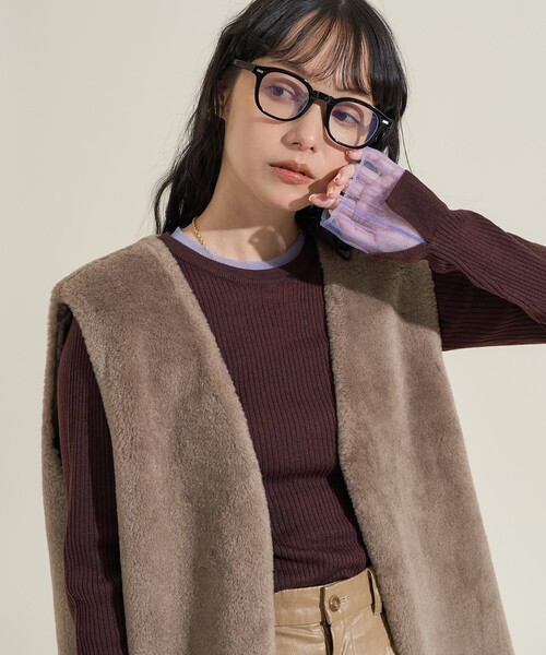 ビアズリー　洗えるニットコート　モカ BEARDSLEY｜ファーニットコート | Rakuten Fashion(楽天