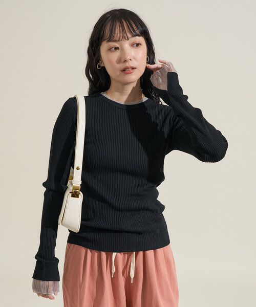 未使用 極美品 シアーニットトップ タグ付き 25SS 黒 36 今季　現行 FREAK'S STORE（フリークスストア） ニット セーター 「新色追加