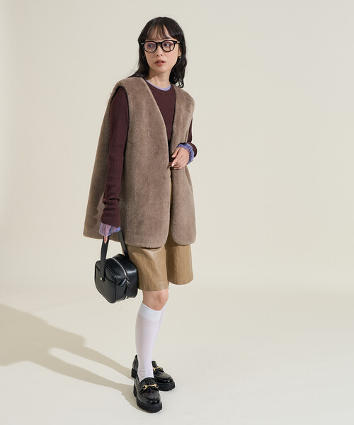 【shaashea】◯ニット✕ダウン★カーキ★サイズXS★レディース★ FREAK'S STORE（フリークスストア） ニット セーター 「新色・サイズ