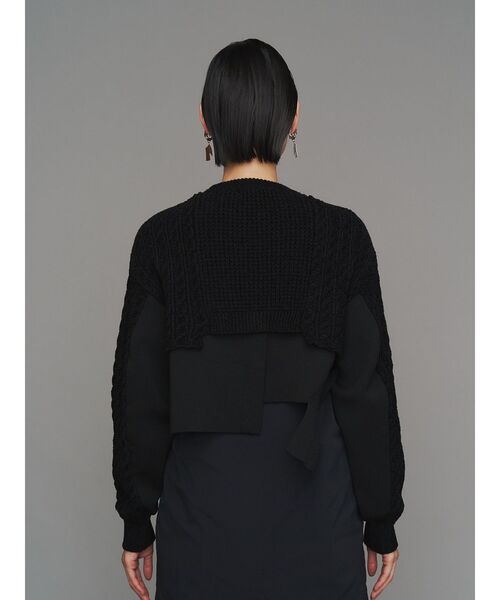 UN3D.（アンスリード） ニット セーター CABLE LAYER SHORT KNIT TOP