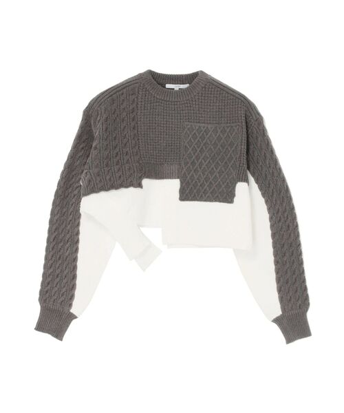 UN3D.（アンスリード） ニット セーター CABLE LAYER SHORT KNIT TOP