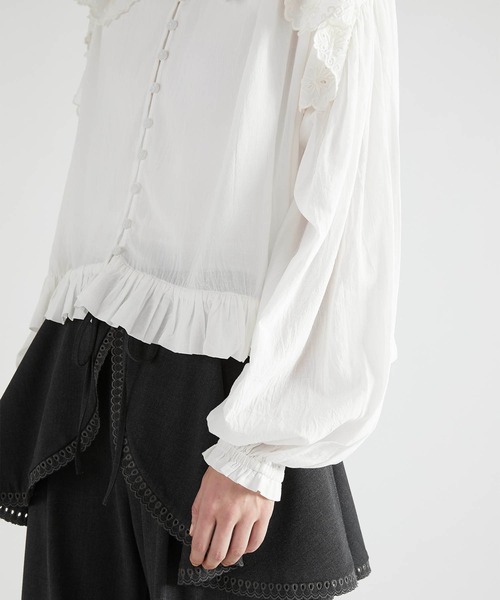 crinkle crinkle crinkle フリル　カラー　シャツ　ブラウス crinkle ブラウス シャツ 「crinkle crinkle」scallop frill
