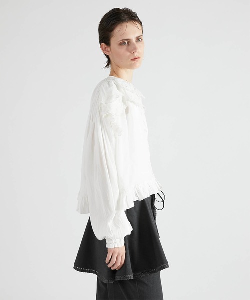 crinkle crinkle crinkle フリル付きシャツ crinkle ブラウス シャツ 「crinkle crinkle」scallop frill