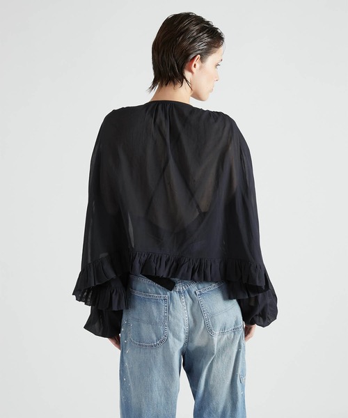 crinkle ブラウス シャツ 「crinkle crinkle」scallop frill