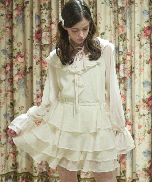 Lovilyn ワンピース ラッフルフリルチョーカーワンピース : ZOZOTOWN
