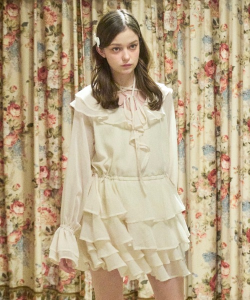 Lovilyn ワンピース ラッフルフリルチョーカーワンピース : ZOZOTOWN