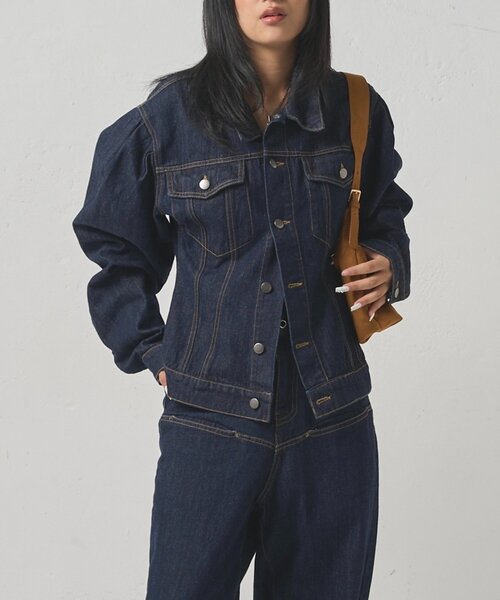 ブラックデニムジャケット パフスリーブ WHO'S WHO gallery（フーズフーギャラリー） デニムジャケット gジャン