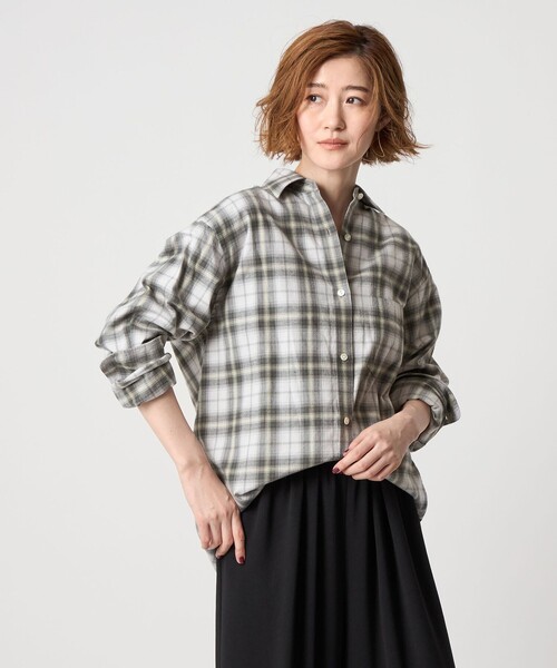 1960年代 オンブレチェック レーヨン シャドーチェック オープンカラーシャツ 60s USA製 ARROW CHEVELLA オンブレチェック レーヨン オープンカラー