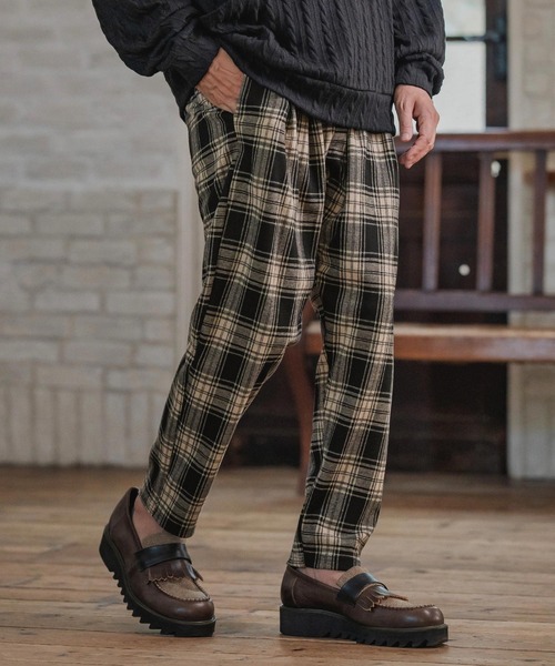 CAMBIO（カンビオ） パンツ mp14203-Check Ponti Tapered Pants