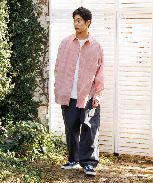 niko and…（ニコアンド） 長袖シャツ BIG(L) ピンク メンズ : ZOZOTOWN