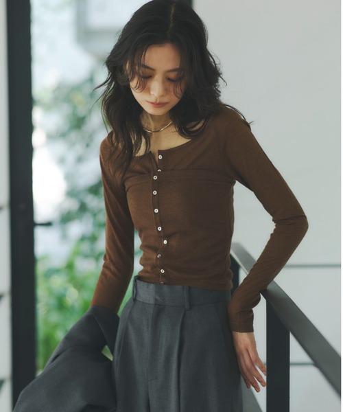 anuans（アニュアンス） ニット セーター シアーウールレイヤリング