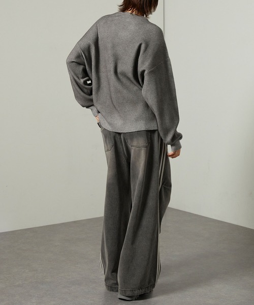 セーター ニット 「Alfred Alex」ヴィンテージライク ラバースプレー