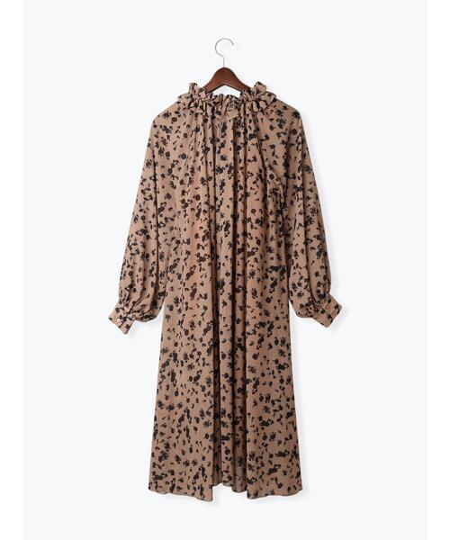 Te chichi（テチチ） ワンピース フラワーシフォンフリルネックドレス