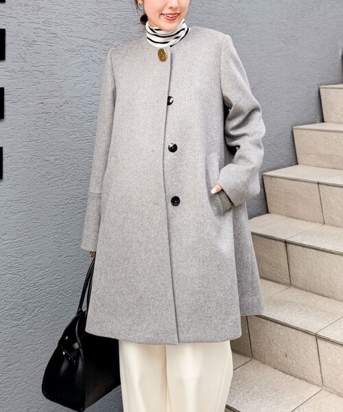 ノーカラーコートノリリ様 セール】二重織ノーカラーコート（ノーカラーコート）｜NOLLEY'S