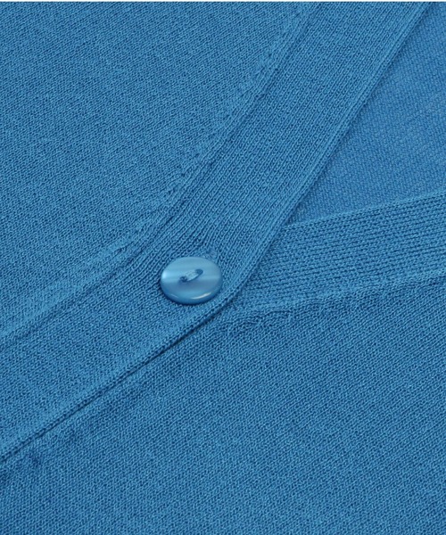 「TOKYO SHIRTS」 ニットカーディガン L ライトカーキ レディース_画像4