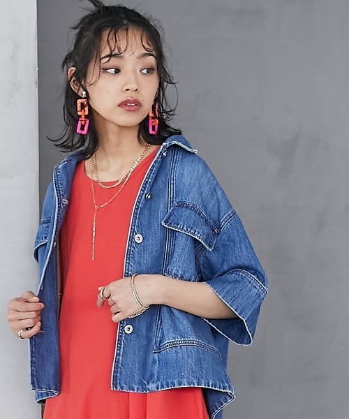 「GEVS.」 「SMILELAND」ノースリーブワンピース L レッド レディース_画像3