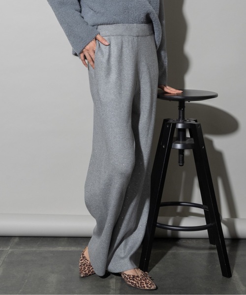 パンツ スパンコール ニットパンツ レディース : ZOZOTOWN Yahoo!店