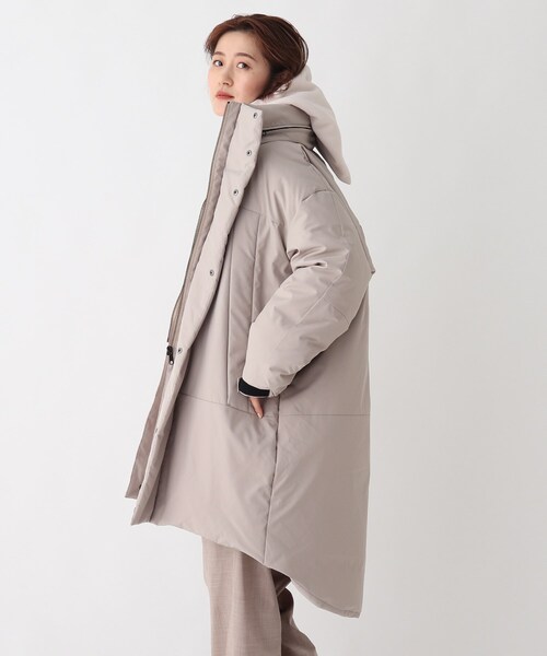 OPAQE.CLIPノーカラーダウンコート OPAQUE.CLIP（オペークドットクリップ） ダウンコート 36 ベージュ