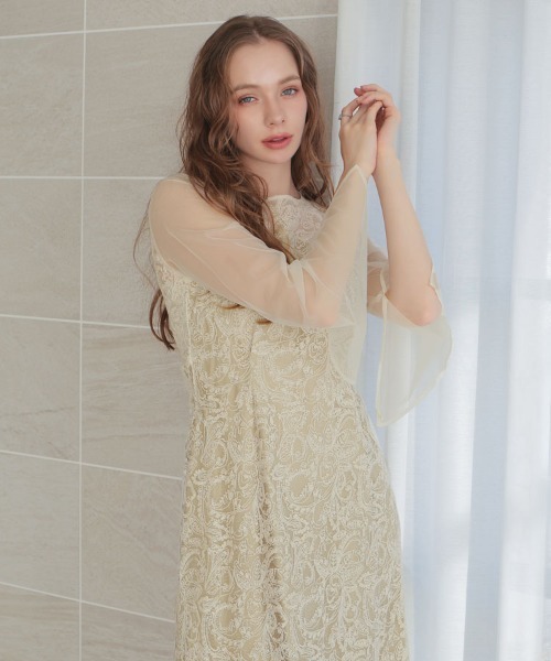 DONOBAN（ドノバン） ドレス 「ANDRESD」leaf embroidery back design