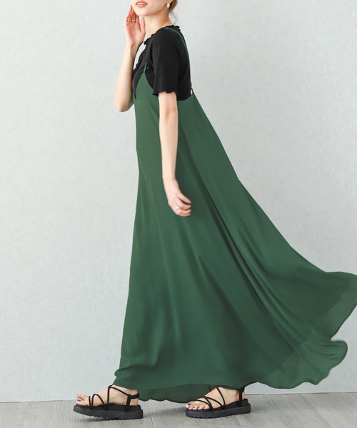 「La-gemme」 キャミソールワンピース C ブラック レディース_画像8