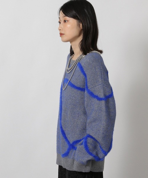 LAKOLE（ラコレ） ニット セーター シャギーラインジャガードニット