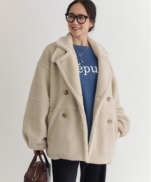 ボアライトコート⭐︎週末セール Right-on（ライトオン） コート アウター 「HONEYSUCKLE ROSE」マルチ