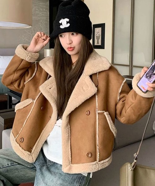 ムートン・ボマージャケット Samansa Mos2｜フェイクムートンフライトジャケット | Rakuten Fashion