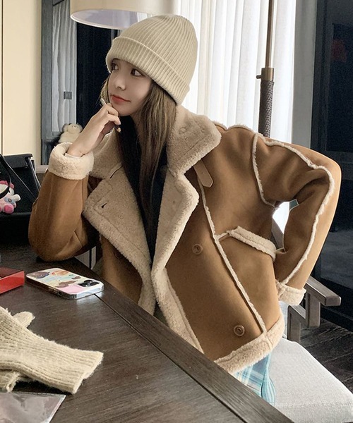 (取寄) ボーン レディース メイン Born women Mayne Dark Brown meJane（ミージェーン） ムートンコート ボアコート フェイク