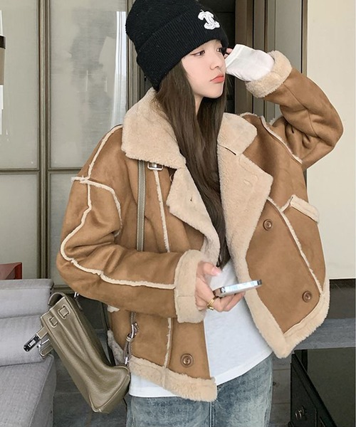 meJane（ミージェーン） ムートンコート ボアコート フェイク