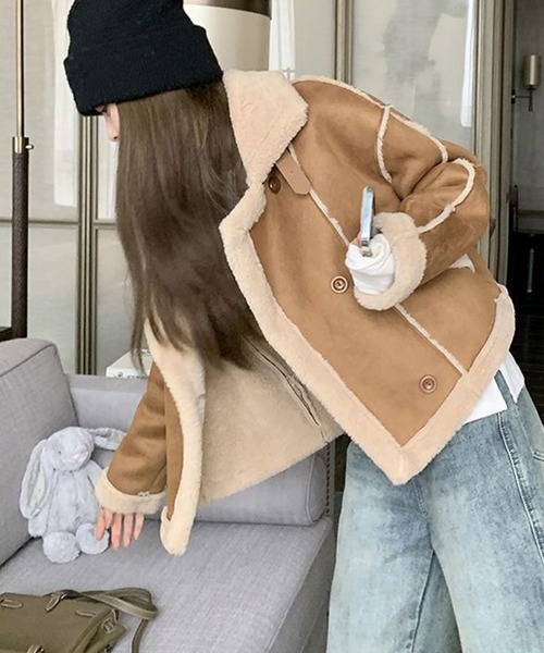 meJane（ミージェーン） ムートンコート ボアコート フェイク