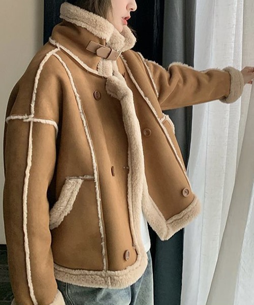 meJane（ミージェーン） ムートンコート ボアコート フェイク