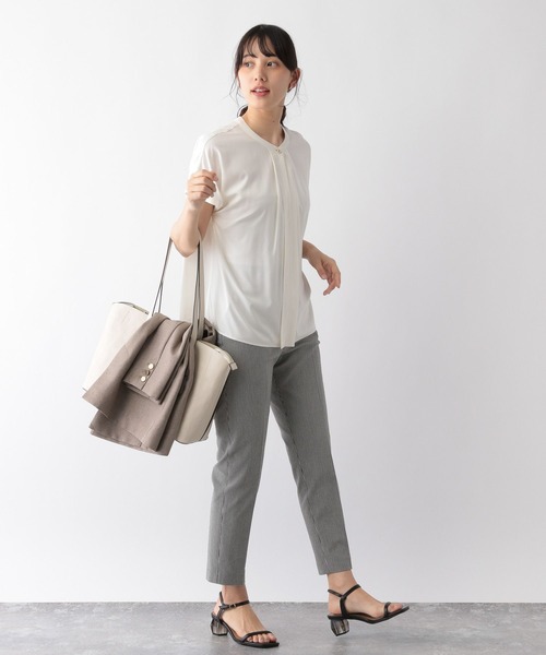 「GLOBAL WORK」 半袖ブラウス LARGE サックスブルー レディース_画像4