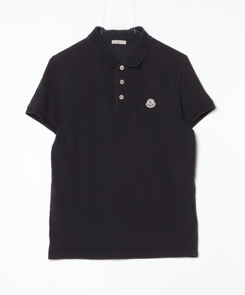 MONCLER モンクレール　メンズ半袖ポロシャツ　ブラック MONCLER（モンクレール） 半袖ポロシャツ M ブラック メンズ