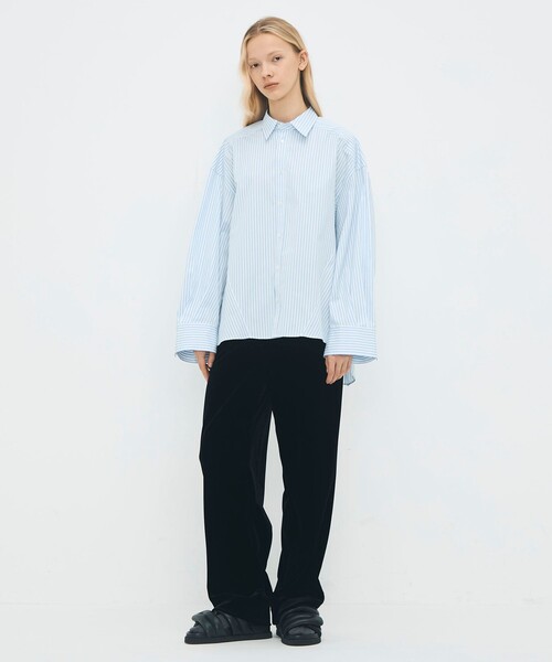 CABaN ストライプクロップドシャツ　キャバン CABaN（キャバン） ブラウス シャツ コットン ロンドンストライプ