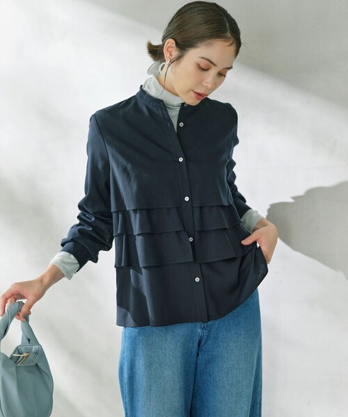 「組曲」 長袖ブラウス 2 ベージュ レディース_画像7