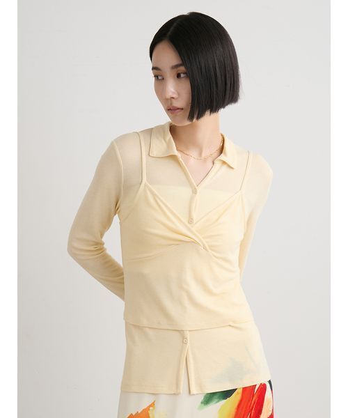 MIESROHE（ミースロエ） tシャツ ウール混レイヤードカットソー