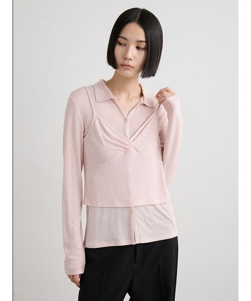 MIESROHE（ミースロエ） tシャツ ウール混レイヤードカットソー 