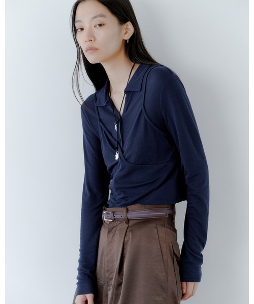 MIESROHE（ミースロエ） tシャツ ウール混レイヤードカットソー
