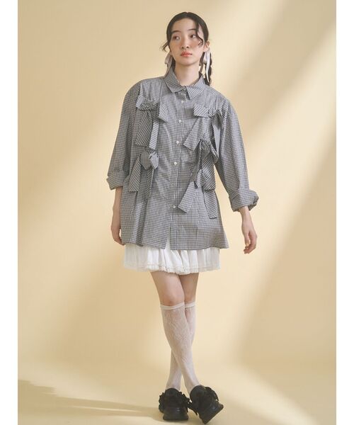 merry jennyシャツブラウスbon bon ribbon shirt merry jenny（メリージェニー） ブラウス シャツ bon bon ribbon shirt