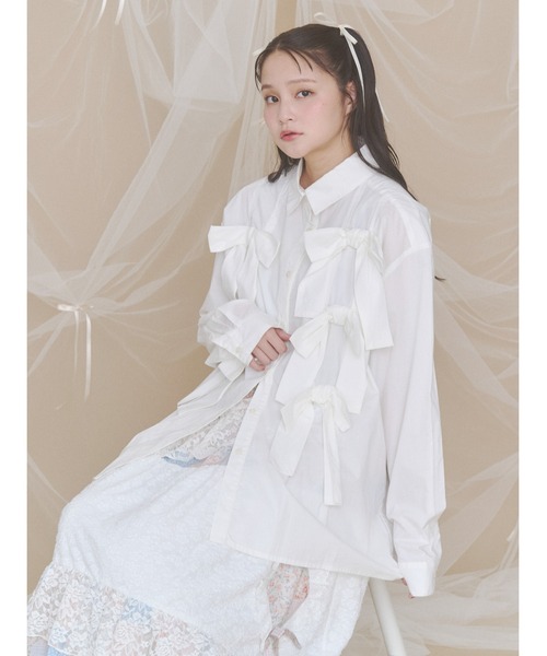 merry jenny（メリージェニー） ブラウス シャツ bon bon ribbon shirt