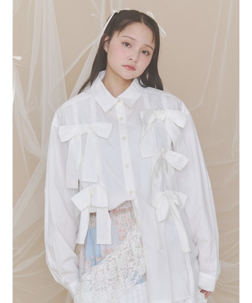 merry jenny（メリージェニー） ブラウス シャツ bon bon ribbon shirt