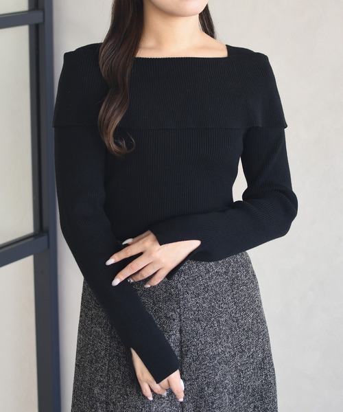 MISCH MASCH ミッシュマッシュ 後ろひねりニット MISCH MASCH（ミッシュマッシュ） ニット セーター リボン編み上げ2way