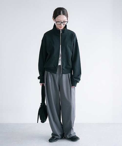 SOLAMONAT LARME(ソラモナラーム) スウェットブルゾン SOLAMONAT LARME（ソラモナラーム） tシャツ 裏毛スウェットブルゾン