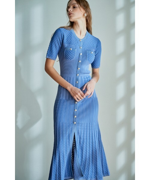 Estella.K ニットワンピース FREE ブルー レディース : ZOZOTOWN Yahoo