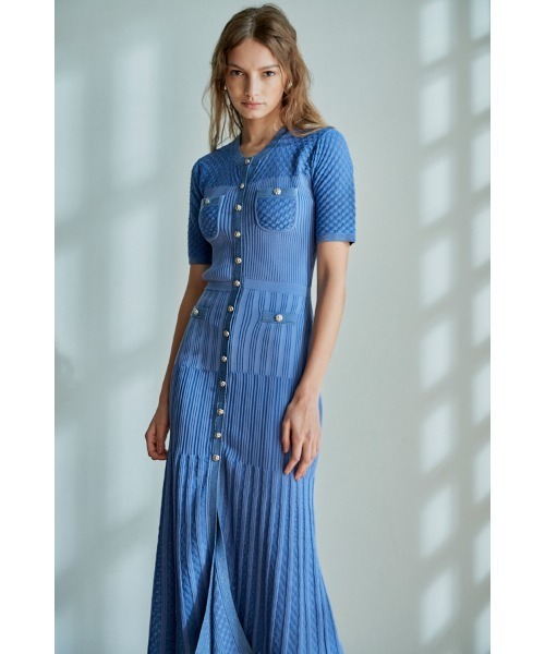 Estella.K ニットワンピース FREE ブルー レディース : ZOZOTOWN Yahoo