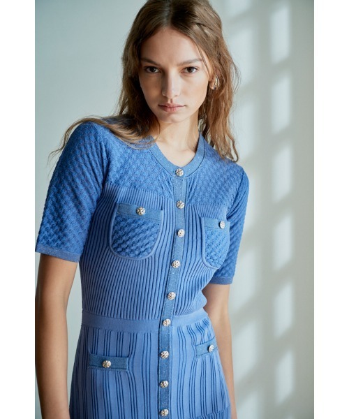 Estella.K ニットワンピース FREE ブルー レディース : ZOZOTOWN Yahoo