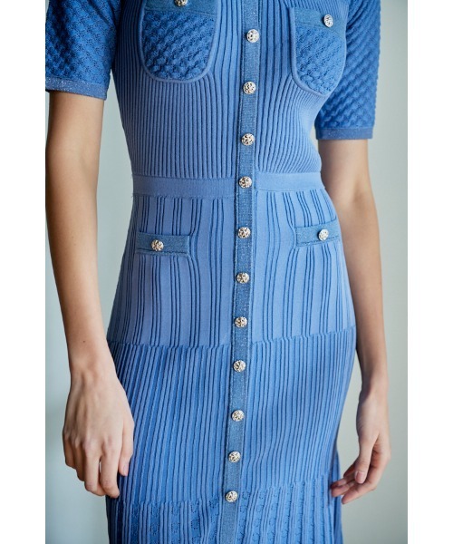 Estella.K ニットワンピース FREE ブルー レディース : ZOZOTOWN Yahoo