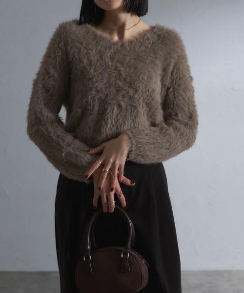 「each」 長袖ニット FREE ホワイト レディース_画像7