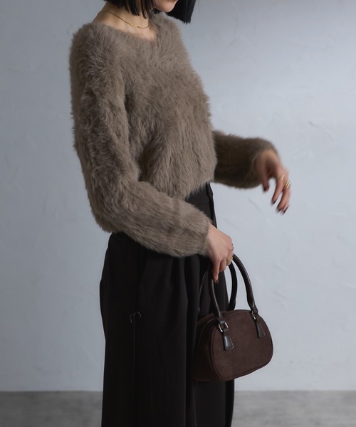 「each」 長袖ニット FREE ホワイト レディース_画像9